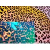 30 Gauge Hologram Transparent Leopard Print Blue Plastic Vinyl Fabric