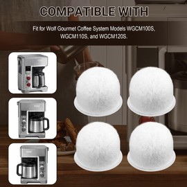 Water Filter Pods for Wolf Gourmet Coffee Maker System - Coffee Machine Filter Replacement WGCM100S WGCM110S WGCM120S Activated Carbon Filter Compared to WGCM350, 4 Pack