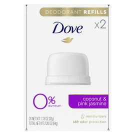 Dove Deodorant Refills Refill Kit 0 Aluminum Coconut + Pink Jasmine Aluminum Free Deodorant oz, 1.13 Ounce - 2 Count (Pack of 1)