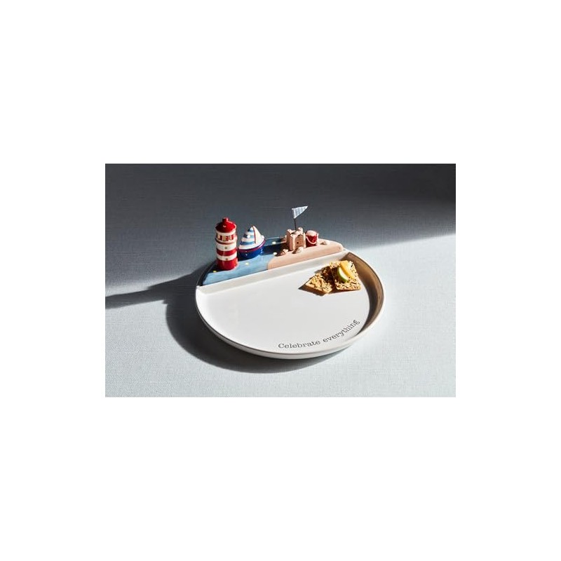 Mud Pie 13" Dia Large Sitter Round Platter, White