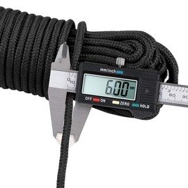 KINGLAKE 30M 6 mm Black Thick Nylon Rope Twisted String Multi-functional Hanging Cord for Garden Bundling, Handmade Projects, Camping, Survival