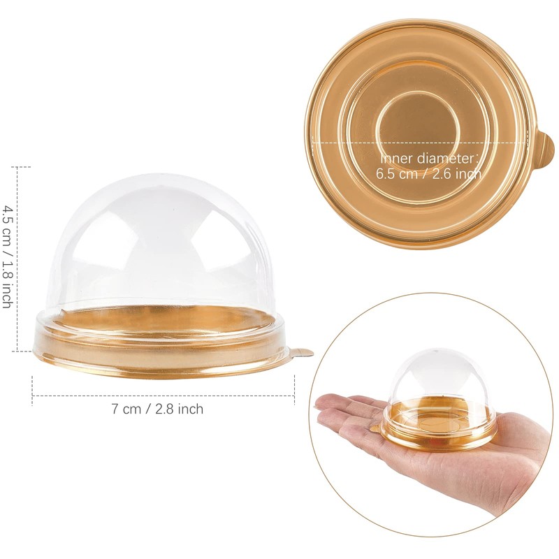 TOFLEN 100Pcs Mini Cake Containers with Clear Dome Lids for