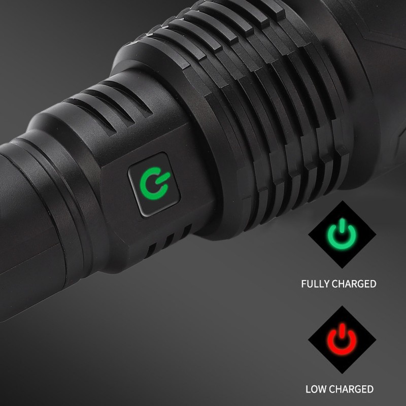 Telescopic LED Flashlight High Bright USB Rechargeable Zoomable Flashlights IPX4