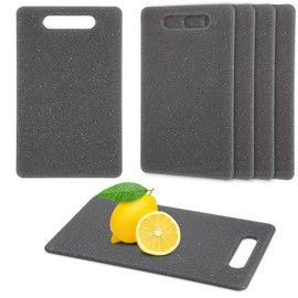6 Pcs Plastic Cutting Boards Small Cutting Board Set Bar Cutting Board Granite Color Cutting Board with Easy Grip Handle Dishwasher Safe Cutting Boards for Food Fruits Vegetables Home