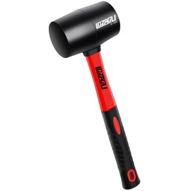 LOZAGU 8oz Rubber Mallet Hammer, Fiberglass Handle, Rubber Mallet for Flooring, Tent Stakes, Woodworking, Camping, Soft Blow Tasks without Damage