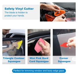 AOWEITOUR 19 PCS Car Window Film Tint Tool Kit,Custom Toolset Automotive Tint Tool Kit,Vinyl Wrap Tools for Car Tinting,Includes Squeegees,Felt Squeegees,and Required Installation Accessories