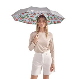 Solbari Compact Sun Protective Umbrella UPF 50+ UV Protection, Ultra-Light & Travel-Friendly, Reflective Sun Protection for Beach, Picnics, & Outdoor Festivals - Summerstrawberry - 42 inch