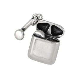 CharmCountry Sterling Silver Moveable 3D Ear Buds or Ear Headphones with Case Charm