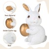 Sahoottie 2 Pcs Ceramic Easter Bunny Figurine Easter Bunny Ornaments