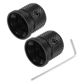 QUARKZMAN 2 Pieces Guitar Knobs Metal Volume Tone Control Dome Knobs 6x17x16mm Potentiometer Knobs with Wrench for Electric Guitar Bass Black