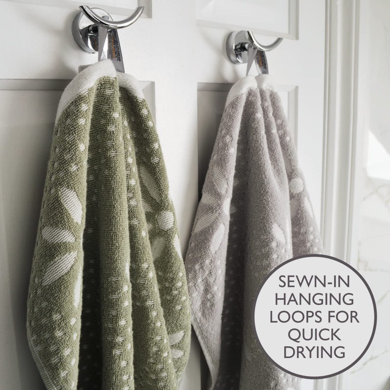 Allure Geo Floral Design Pack of 2 Hand Towels 50