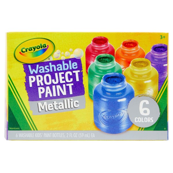 Crayola Washable Metallic Paint Set, 2-Ounce, 6 Count