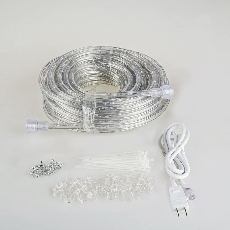 GUOTONG 50ft/15m Plug in LED Rope Lights, 540 Warm White
