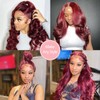 28 Inch 99j Burgundy Lace Front Wigs Human Hair Red