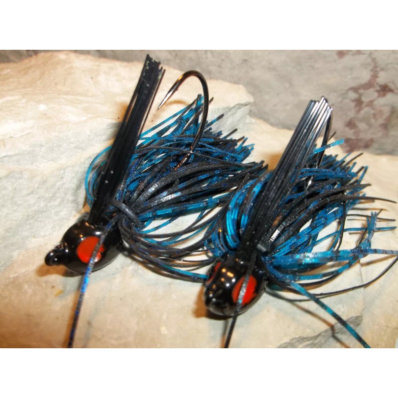 Jakes Jigs TWO (2) 1/2 OUNCE POISON TAIL * BLACK