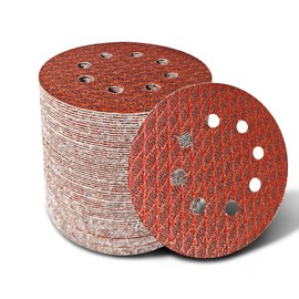 90PCS 5 Inch125mm Sanding Disc Diamond Shape, 80 Grit Sandpaper, 8 Hole Hook and Loop Sanding Discs for Random Orbital Sander