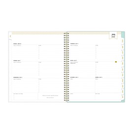 2025-2026 Blue Sky Weekly/Monthly Academic Planner, 8-1/2" x 11", Secret Garden Mint Frosted, July 2025 To June 2026, 137896