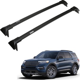 ALAVENTE Roof Rack Cross Bars Fit for Ford Explorer 2020 2021 2022 2023 with Side Rails (Raised Rails), Aluminum Cross Bars 165lbs Roof Cross Bars for Rooftop Luggage Cargo Carrier Canoe Kayak Bike
