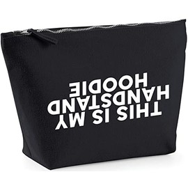 Hippowarehouse This Is My Handstand Hoodie (printed upside down) Gymnastics printed make up cosmetic wash bag 18x19x9cm