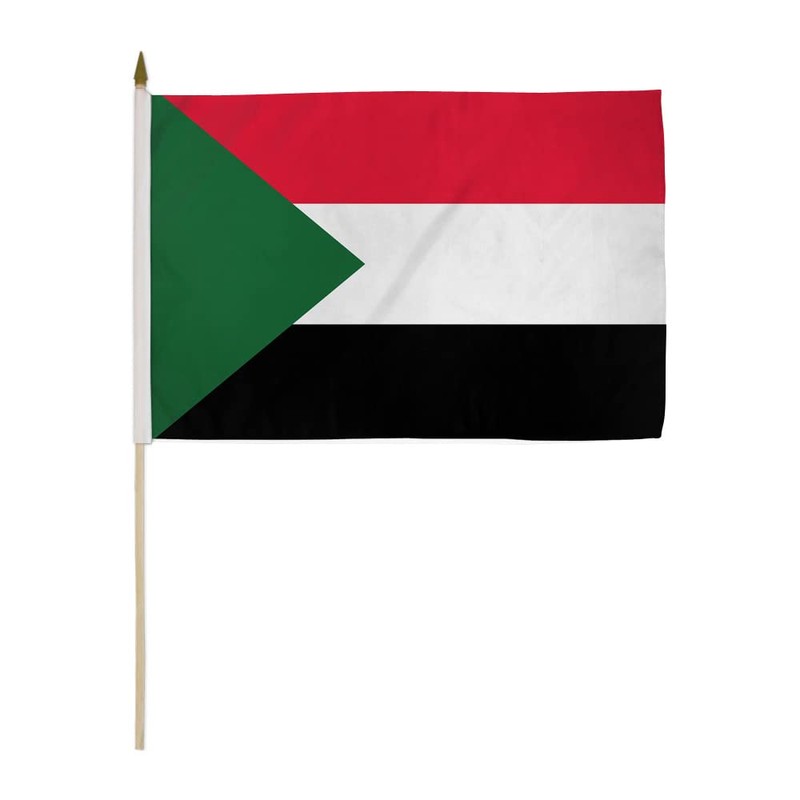 Sudan 12x18in Stick Flag - 1 dozen pack