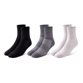 Pair of Thieves Men's Cushion Ankle Socks, White/Black/Grey