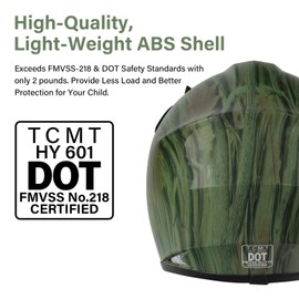 TCMT Dot Youth & Kids Motocross Offroad Street Helmet with Goggles & Gloves