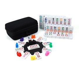 KAILE Mexican Train Dominoes Set with Numbers, Colorful Double 12 Numeral Mexican Train Dominoes Set with Durable Travel Case - Vibrant Fun for Family Game Night, Parties, and Gatherings