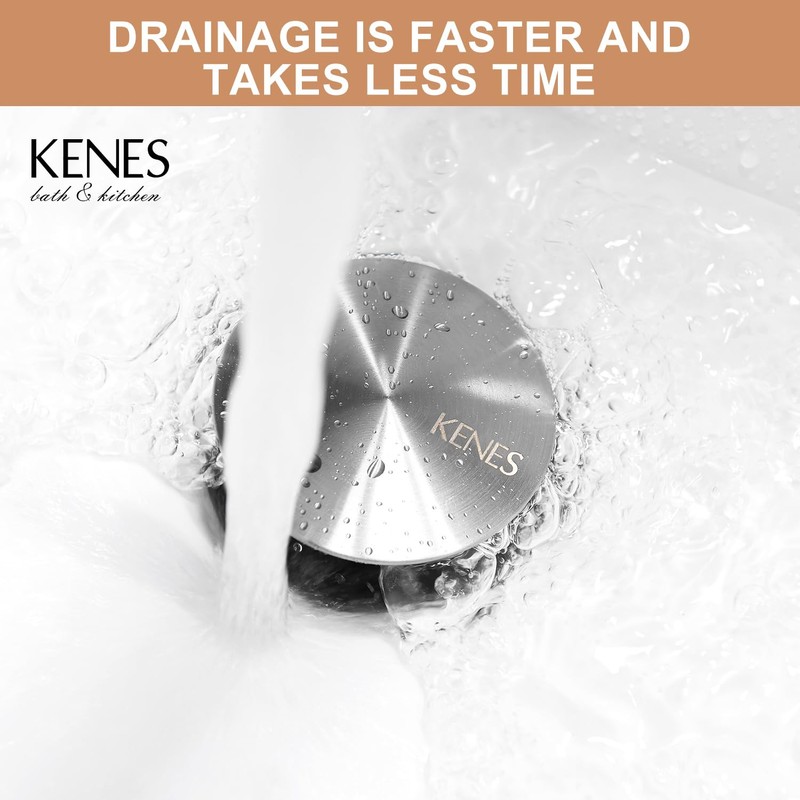KENES Bathroom Vessel Sink Pop Up Drain Without Overflow Assembly,