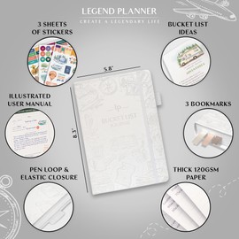 Legend Bucket List Journal – The Ultimate Notebook to Plan Adventures, Travels, Goals & Experiences – Bucketlist Book for Couples (White)