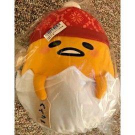 Sanrio NWT Gudetama 13" Lazy Egg Nordic Ice Fluffy Red Hat Stuffed Plush Toreba Sanrio