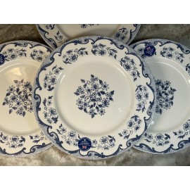 Royal Stafford Blue Toile Dinner Plates. 11 Inch. Set Of 4. New.