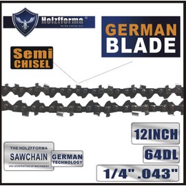 Holzfforma 12inch 1/4'' .043'' 64DL Semi Chisel Chainsaw Saw Chain Replaces # 3670 005 0064 (71PM3 64)