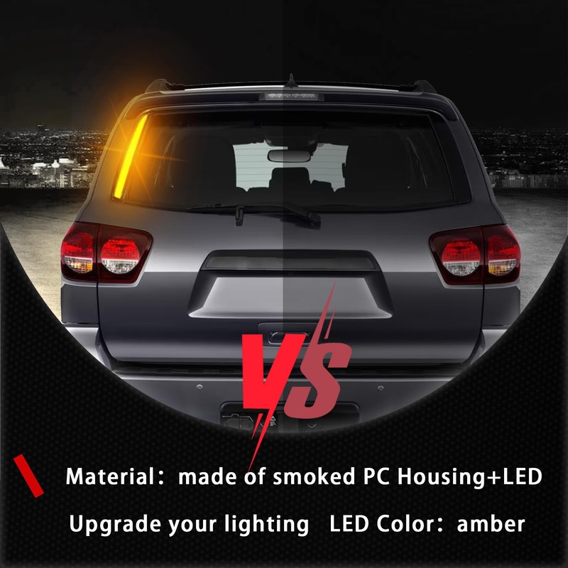 PGTOPONE Smoked LED Rear Trunk Pillar Tail Light Column Replacement