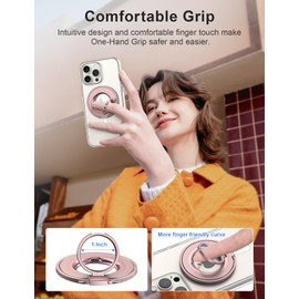 EWA MagOne Replaceable Metal Inner Ring, Removable Magnetic Ring Holder Loop Grip, Compatible with MagOne Ultra, Magone Solo-Roseglod