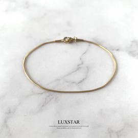 LUXSTAR Bracelet, Snake Chain, Thin, Hypoallergenic, Stainless Steel, Men's, Women's, 18 cm, Stainless Steel, No Gemstone