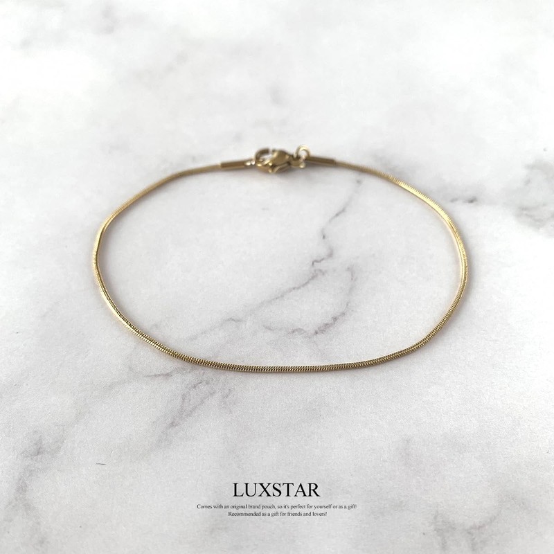 LUXSTAR Bracelet, Snake Chain, Thin, Hypoallergenic, Stainless Steel, Men's, Women's,
