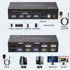 KVM Switch 2 Monitors 2 Computers DisplayPort and HDMI 4K@60Hz