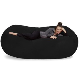 Sofa Sack Bean Bag Chair Cover, 7-5-feet, Black