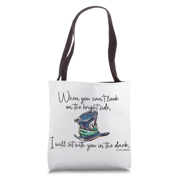 Alice in Wonderland, Mad Hatter Quote Tote Bag