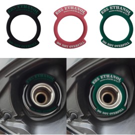 Hachi Auto E85 Ethanol Gas Gasoline Grade Fuel Filler Neck Indicator Indicate Reminder Ring (Black with Green Letters)