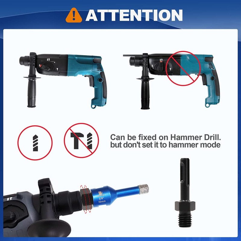 Diamond Core Drill Bit Set for Porcelain Tile Ceramic Marble