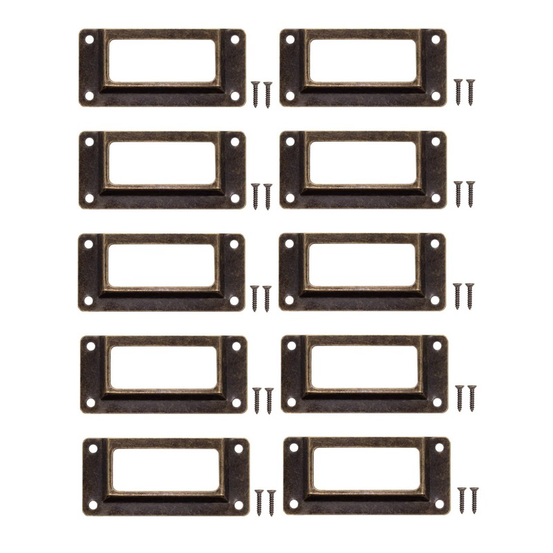 FUXXER® 10 x Apothecary Cabinet Label Window Antique Bronze Design
