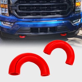 Tow Hook Covers for Ford F150 2004-2024, Big Bend, Bronco Base, Outer Banks 2021-2024, Front Bumper Tow Hook Rubber Sleeve Fits for Toyota Tundra 2017-2021 (Red)
