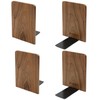 Brosisincorp Walnut Wood Book Ends, Heavy Duty Bookends for Shelves