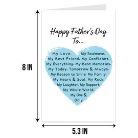 Sweet Father's Day Card for Husband, Funny Father's Day Card from Wife, Romantic Father's Day Card for Boyfriend, Unique Fathers Day Card Gifts for Him, My One & Only