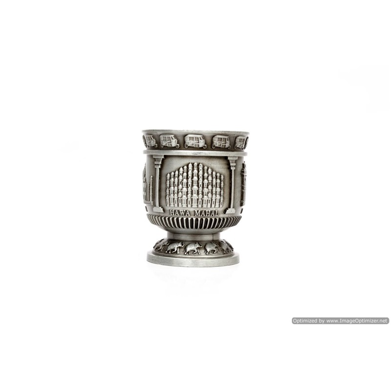 Skywalk Souvenir Taj Mahal India Shot Glass, Metal Cup ()