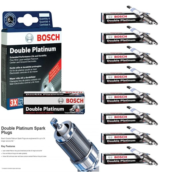 Bosch 8 pcs Bosch Double Platinum Spark Plugs For 2003-2008