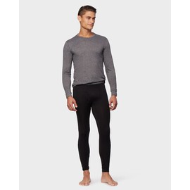 32 Degrees Men's Lightweight Baselayer Crew Top | Long Sleeve | Form Fitting | 4-Way Stretch | Thermal, Charcoal Heather, X-Large