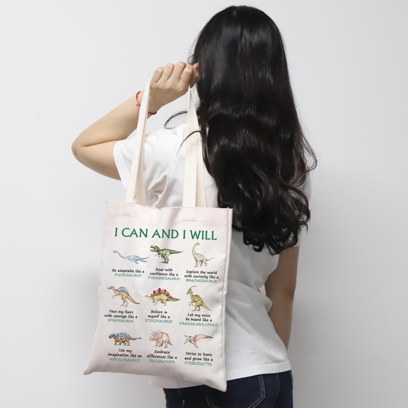 Dinosaur Tote Gift Dinosaur Lovers gift Dinosaur Motivational Bag Dinosaur