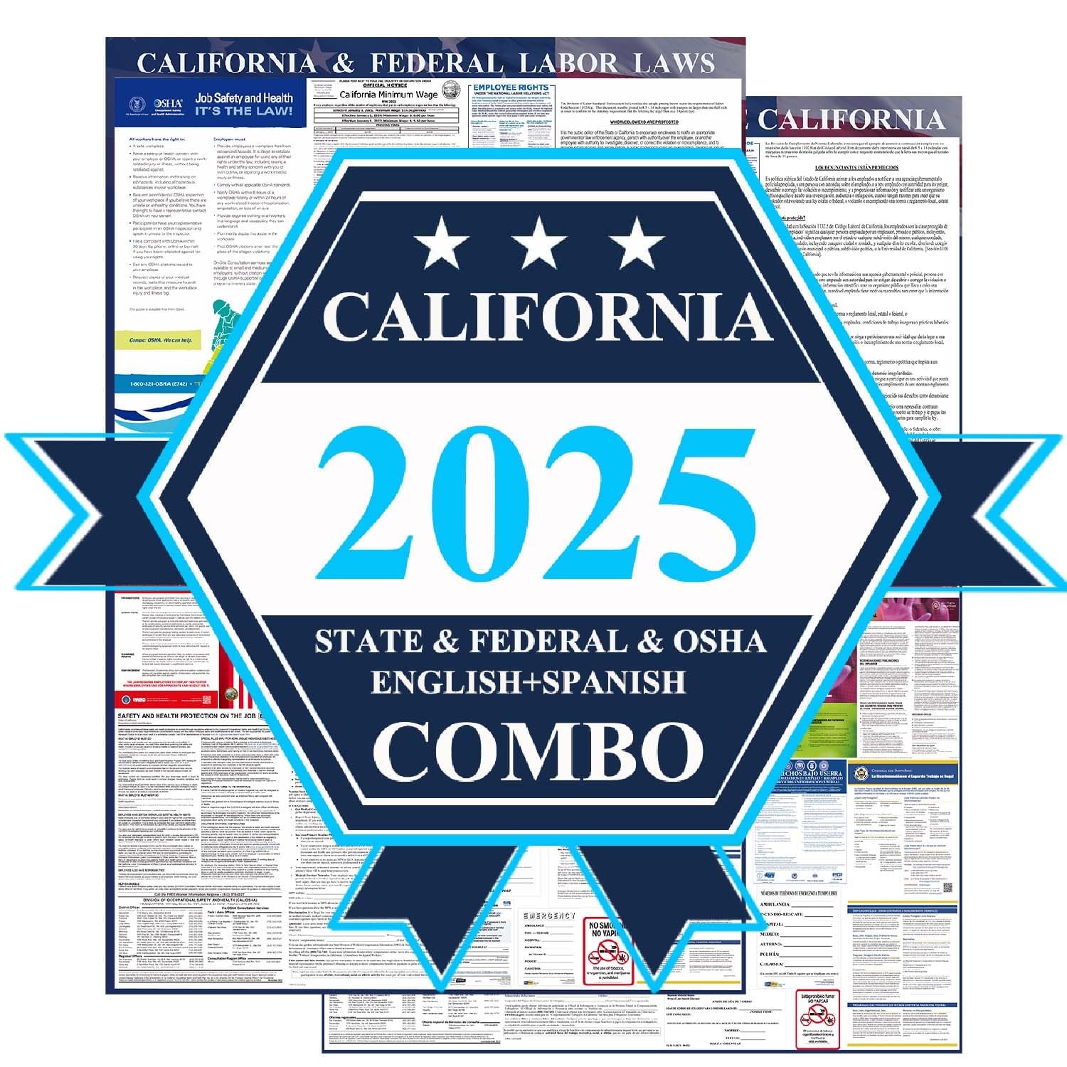 KERMENG 2026 California State And Federal Labor Laws Poster